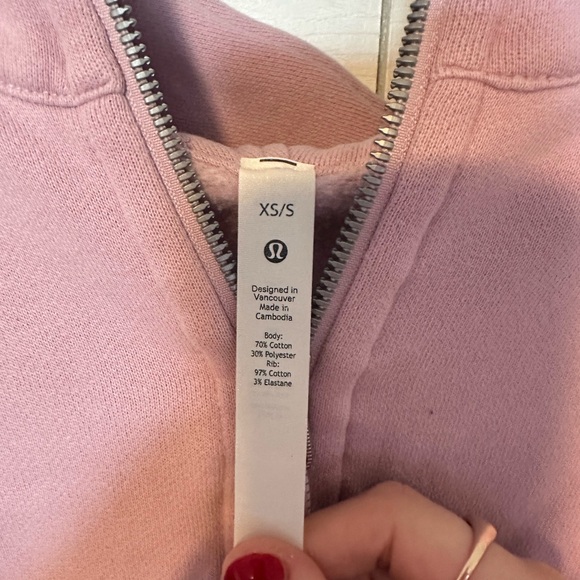 Lululemon Scuba Half-Zip Hoodie Pink Peony Size XS/S - Picture 3 of 4